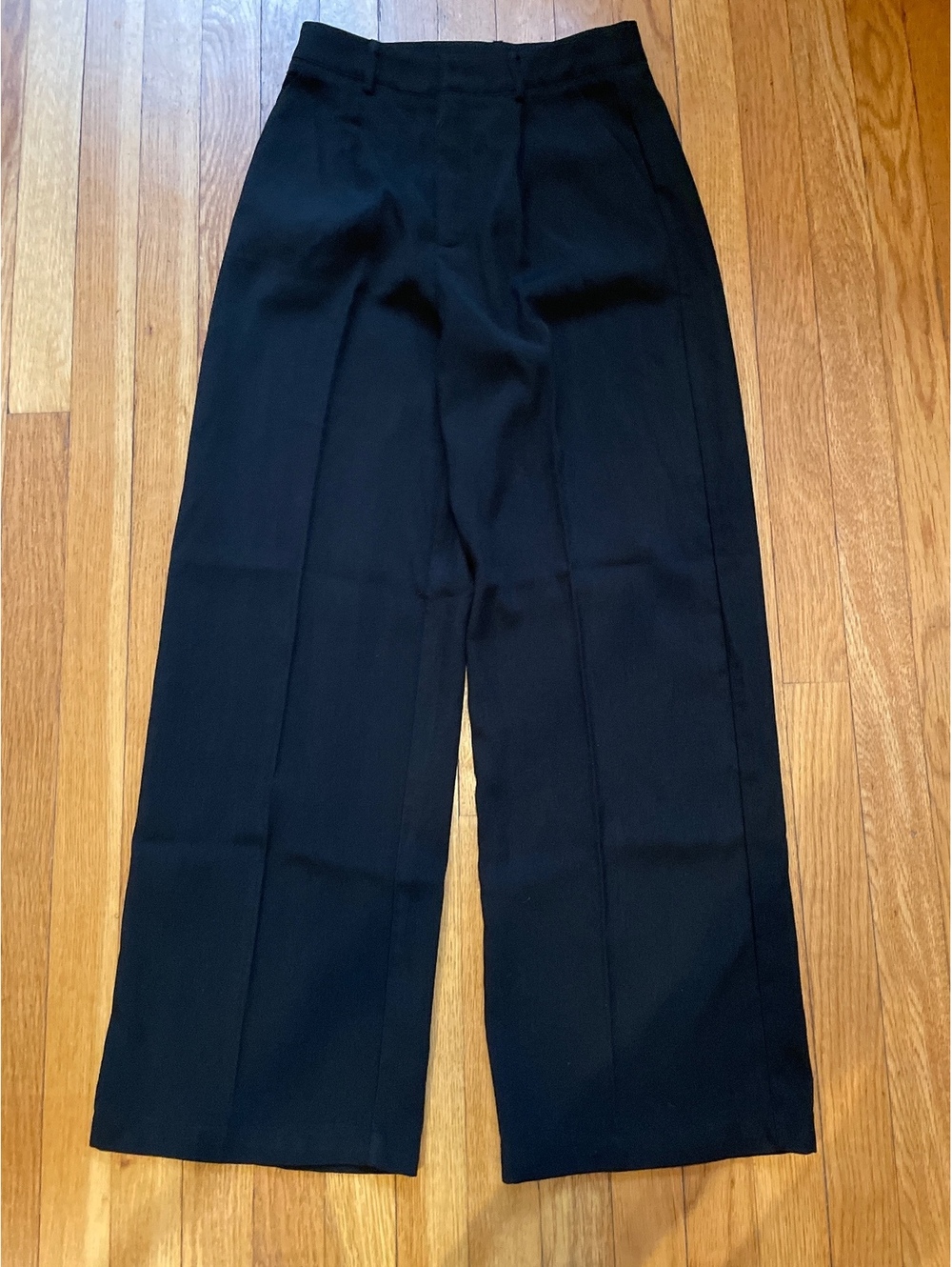 Cider Black High Rise Wide Leg Trouser Pants XS Minimalist Office Career